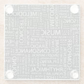 MUSIK-Muster-Wortwolke Glasuntersetzer (Rückseite)