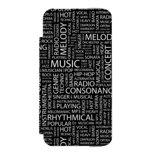 MUSIK-Muster-Wortwolke Incipio Watson™ iPhone 5 Geldbörsen Hülle