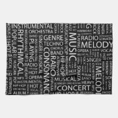 MUSIK-Muster-Wortwolke Küchentuch (Horizontal)