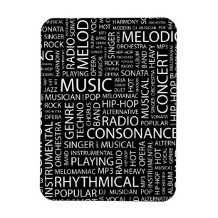 MUSIK-Muster-Wortwolke Magnet