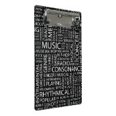 MUSIK-Muster-Wortwolke Mini Klemmbrett (Schrägansicht)
