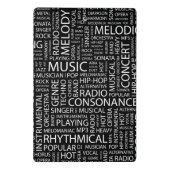 MUSIK-Muster-Wortwolke Mini Klemmbrett (Rückseite)