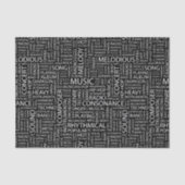 MUSIK-Muster-Wortwolke Seidenpapier (Vorderseite)
