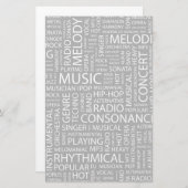 MUSIK-Musterwolke Briefpapier (Vorne/Hinten)