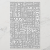 MUSIK-Musterwolke Briefpapier (Vorderseite)