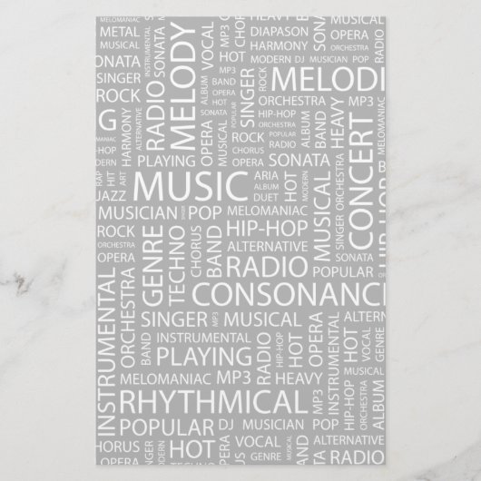 MUSIK-Musterwolke Briefpapier (Vorderseite)