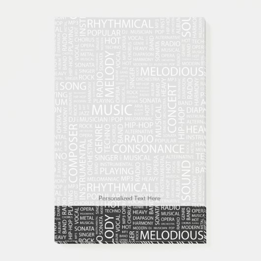 MUSIK-Musterwolke Post-it Klebezettel (Vorderseite)