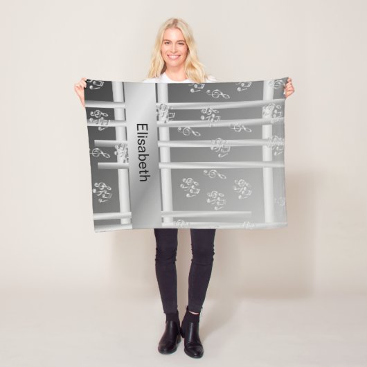 Musik, Note, Clemente, Band, Symbol, glänzend, ele Fleecedecke (Beispiel)