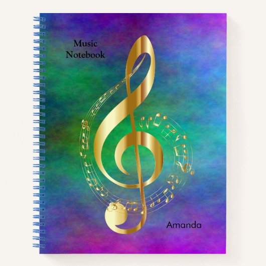 Musik-Notebook mit Treble Clef Design Notizblock (Vorderseite)