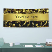 Musik, Noten, Noten, Gold, Banner, Vorlage, Banner (Messe)