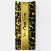 Musik, Noten, Noten, Gold, Banner, Vorlage, Banner (Vertikal)