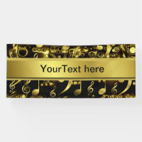 Musik, Noten, Noten, Gold, Banner, Vorlage,