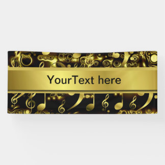 Musik, Noten, Noten, Gold, Banner, Vorlage, Banner