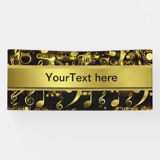 Musik, Noten, Noten, Gold, Banner, Vorlage, Banner (Horizontal)