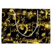 Musik, Noten, Noten, Gold, Banner, Vorlage, Große Geschenktüte (Rückseite)