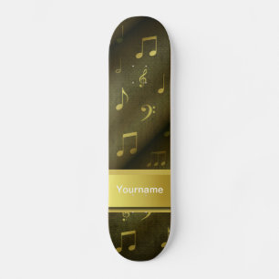 Musik, Noten, Noten, Gold, Banner, Vorlage, Skateboard