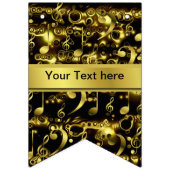 Musik, Noten, Noten, Gold, Banner, Vorlage, Wimpelkette (Erste Fahne)