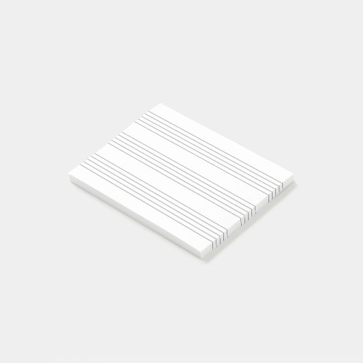Musik Notenlinien, minimalistisch Post-it Klebezettel (angewinkelt)