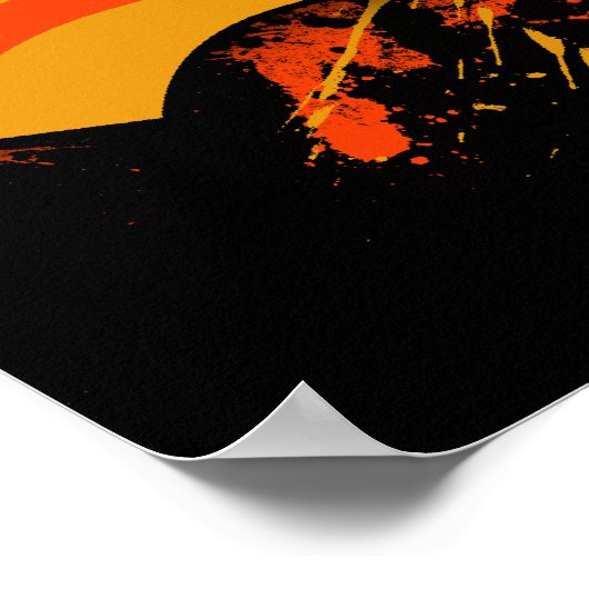 Musik-orange-gelber Spritzer Poster (Ecke)