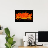 Musik-orange-gelber Spritzer Poster (Heimbüro)