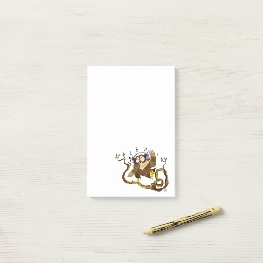 Musik Owl Post-it Klebezettel (Auf Schreibtisch)