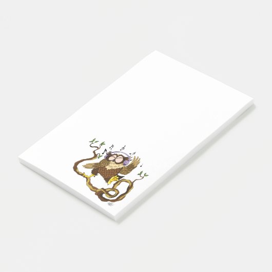 Musik Owl Post-it Klebezettel (angewinkelt)