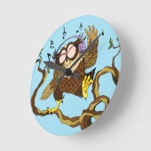 Musik Owl Runde Wanduhr (Winkel)