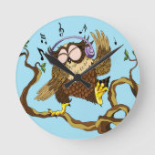 Musik Owl Runde Wanduhr (Vorderseite)