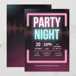 Musik Party Einladung, Party Night Flyer Einladung