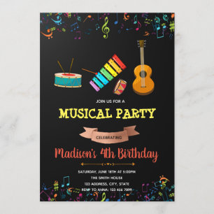 Musik-Party-Geburtstagseinladung Einladung
