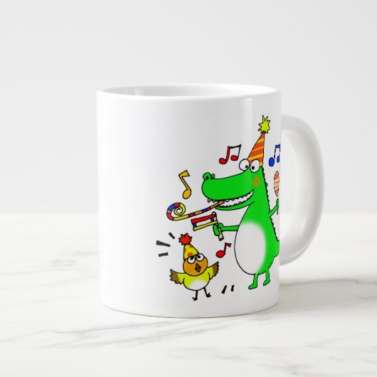 Musik-Party Jumbo-Tasse (Vorderseite Rechts)