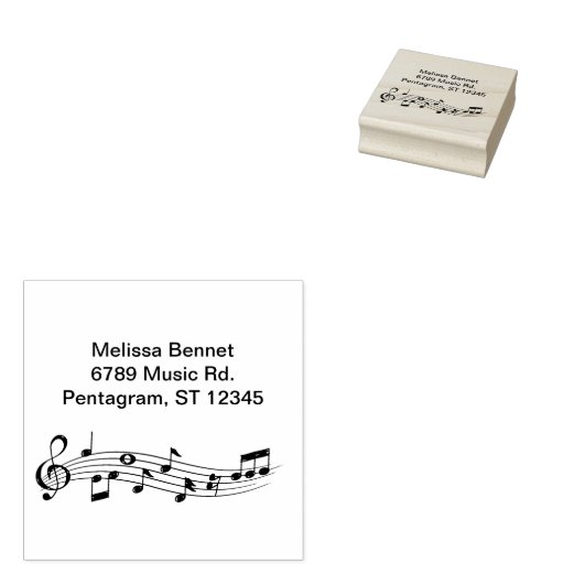 Musik Pentagram Gummistempel (Stempel)