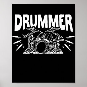 Musik Percussion Lehrer Drummer Set Poster