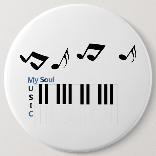 Musik Piano Key Musiknote Button (Vorderseite)