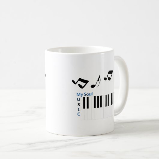 Musik Piano Key Musiknote Kaffeetasse (VorderseiteRechts)