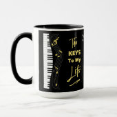 Musik Piano Keyboard Players Spaß Musik Notizen Tasse (Links)
