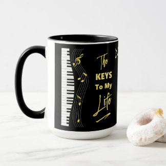 Musik Piano Keyboard Players Spaß Musik Notizen Tasse