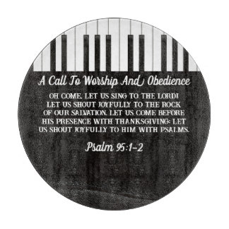 Musik Piano Keys Black & White Bible Verse Schneidebrett