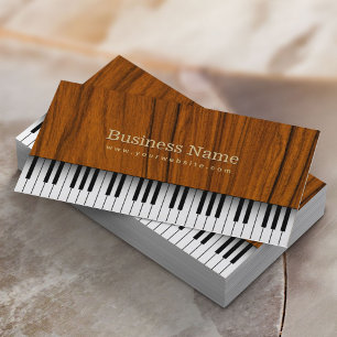 Musik Piano Keys Elegante Wood Piano Musikalische  Visitenkarte
