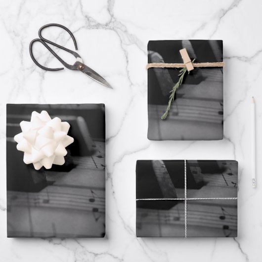 Musik Piano Keys Geschenkpapier Set (Vorderseite)