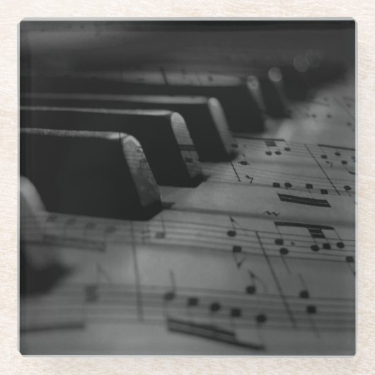 Musik Piano Keys Glasuntersetzer (Vorderseite)