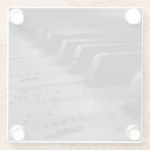 Musik Piano Keys Glasuntersetzer (Rückseite)