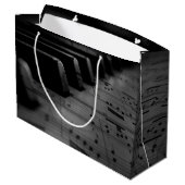 Musik Piano Keys Große Geschenktüte (Rückseite Schrägansicht)