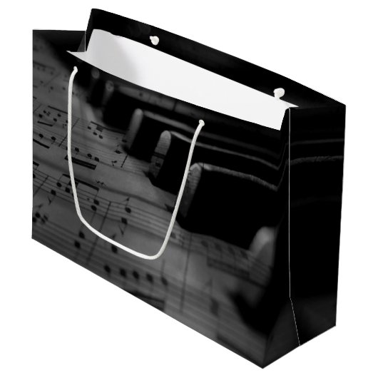 Musik Piano Keys Große Geschenktüte (Vorderseite Schrägansicht)