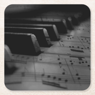 Musik Piano Keys Rechteckiger Pappuntersetzer