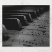Musik Piano Keys Schaumweinetikett (Einzelnes Label)