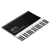 Musik Piano Lehrer Elegantes Schwarzes Meer Notizblock (Linke Seite)