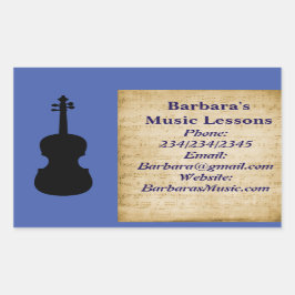 Musik-Piano- oder Violinunterricht Promoter Rechteckiger Aufkleber