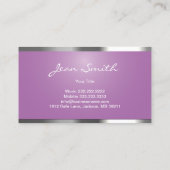 Musik Piano Schlüssel Elegante Lila Visitenkarte (Rückseite)
