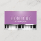 Musik Piano Schlüssel Elegante Lila Visitenkarte (Vorderseite)